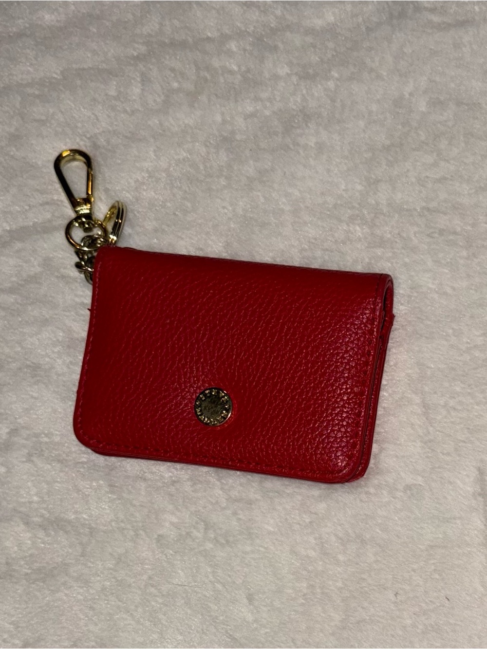 Steve Madden Red Key & Card Holder with Gold Hardware